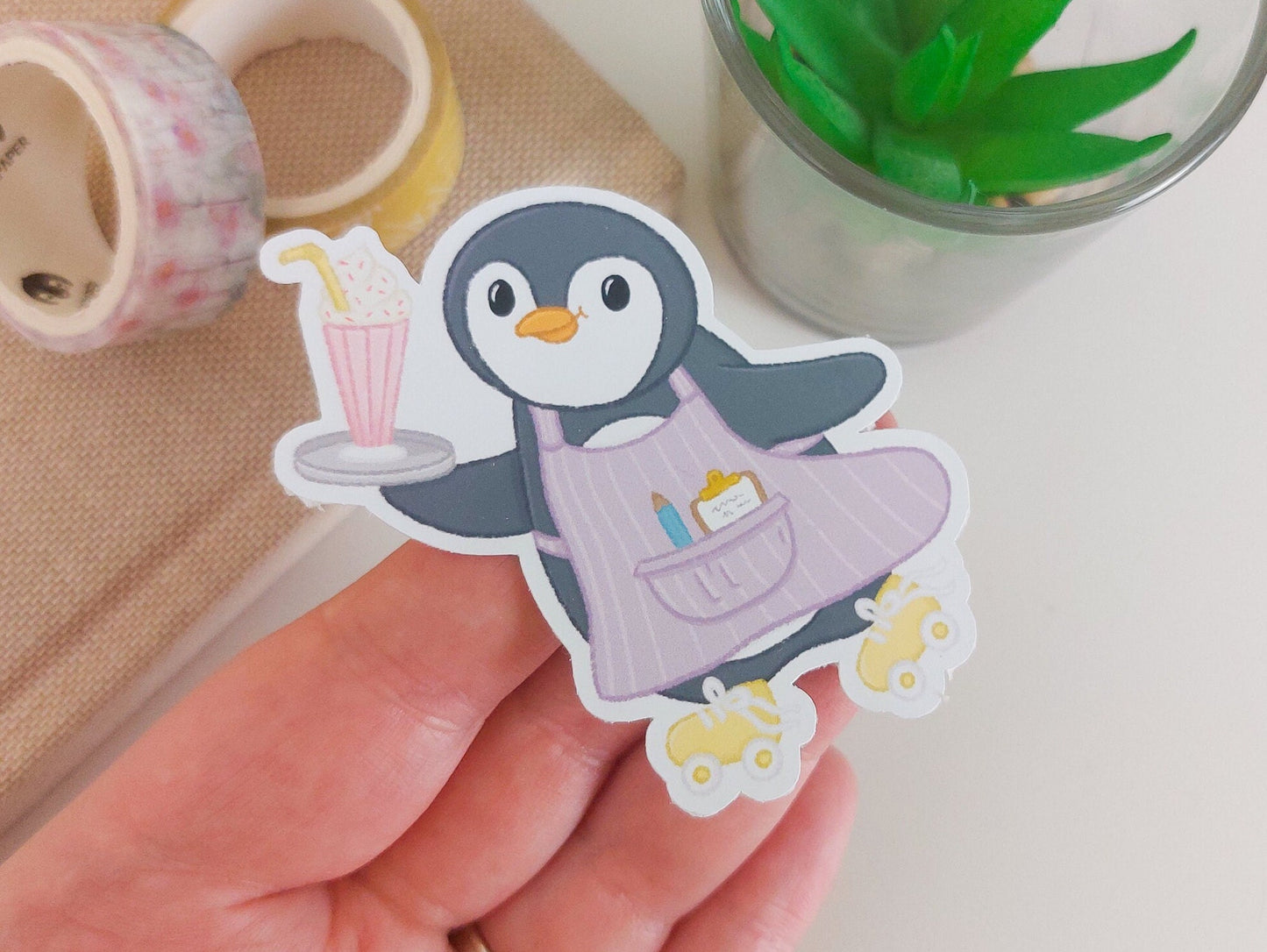 Milkshake Pecka Penguin Vinyl Sticker