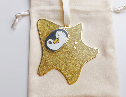 Star Pecka Penguin Enamel Decoration