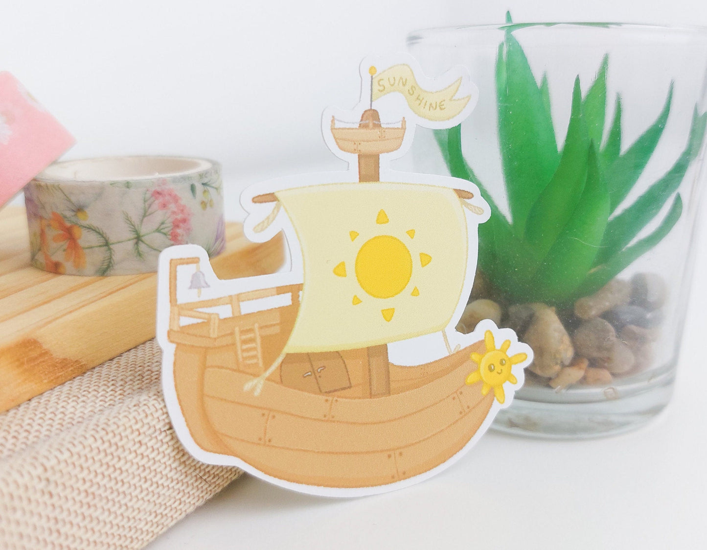 Sunshine Sailing Boat Sticker