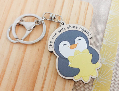 The Sun Will Shine Again Wooden Keyring