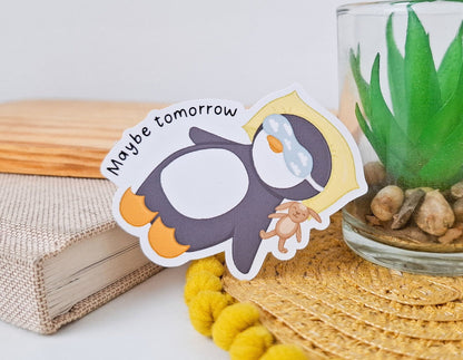 Sleepy Penguin Sticker - Maybe Tomorrow