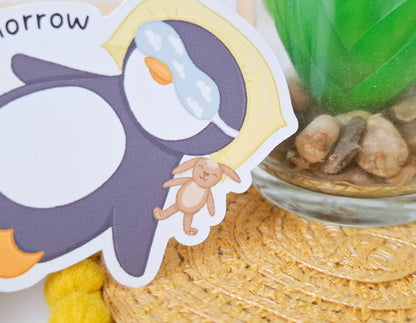 Sleepy Penguin Sticker - Maybe Tomorrow